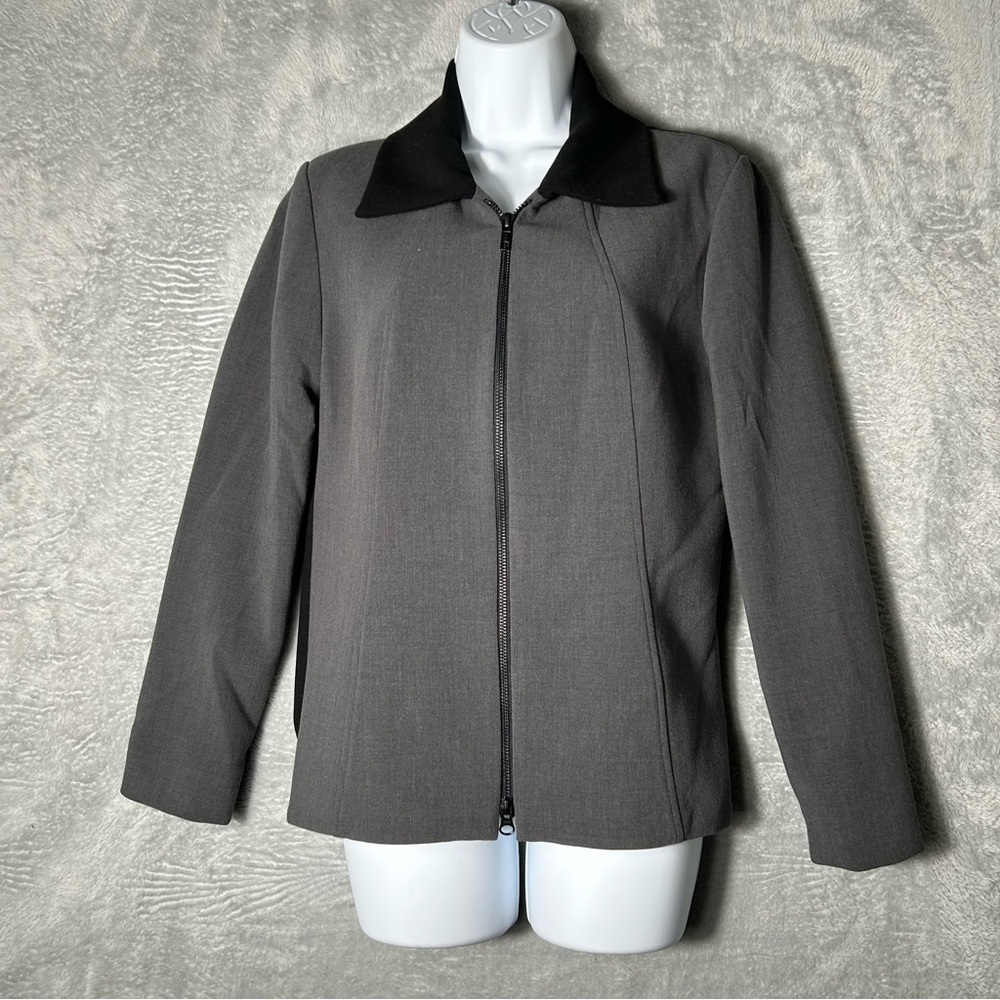 Joeffer Caoc Jacket Womens XS Gray Black Zip Office Workwear Lined Stretch‎